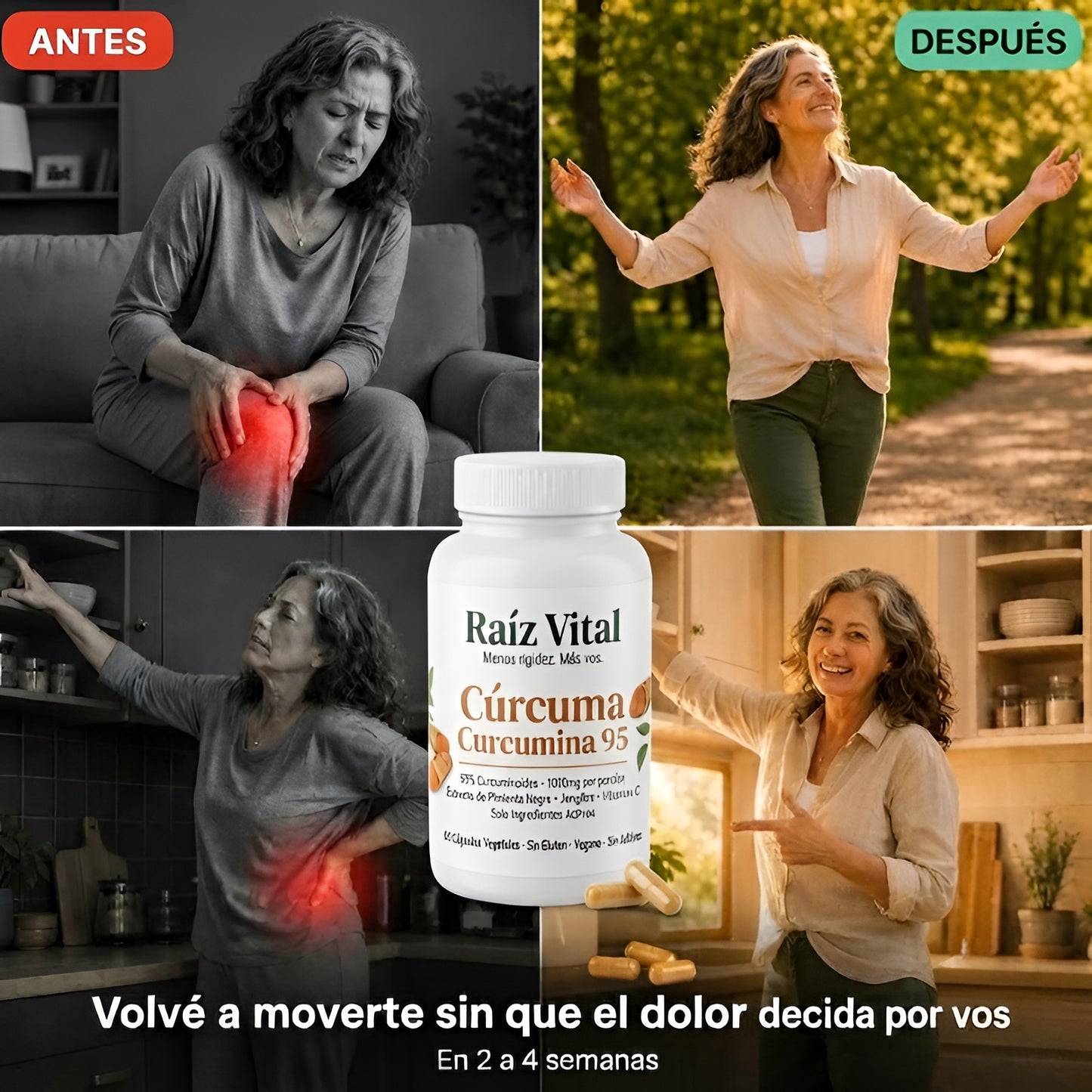 Raíz Vital - Cápsulas de Triple Acción Antinflamatoria